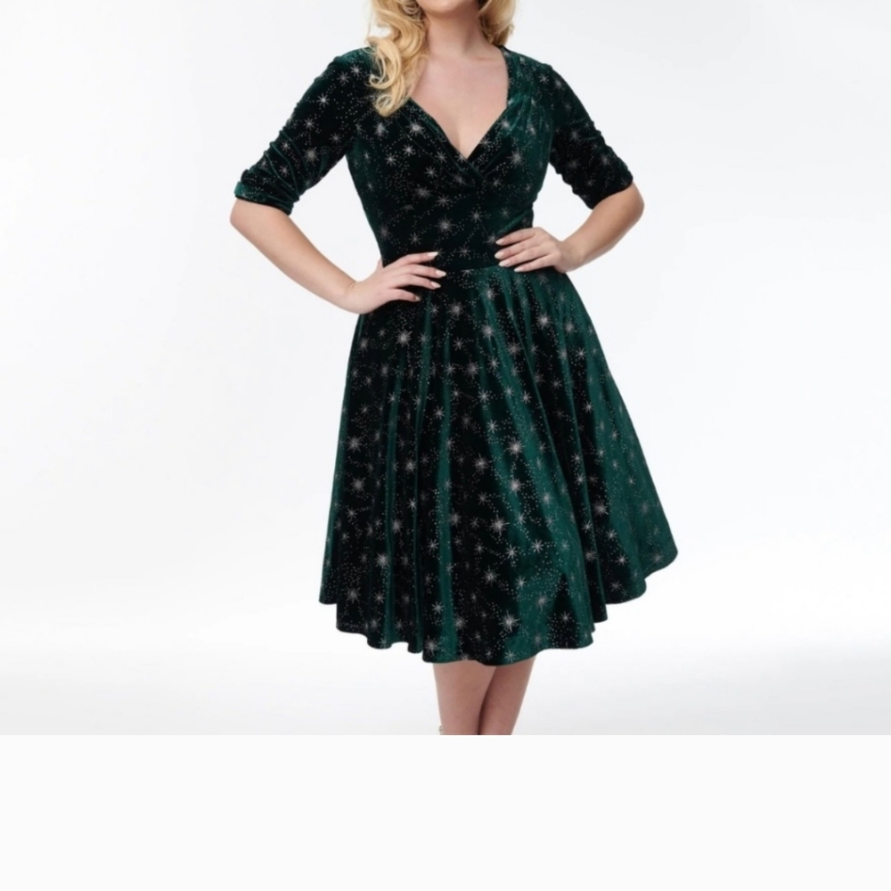 Unique Vintage Christmas/Winter Velvet dress 2XL